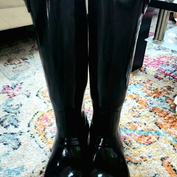 NEW Hunter Tall Black Shine Boots size 8 - Picture 4 of 12